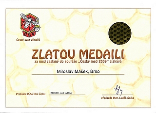 Zlatá medaile med květový 2009