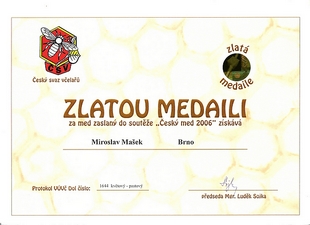 Zlatá medaile med květový pastový 2006