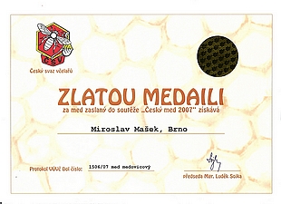 Zlatá medaile med medovicový 2007